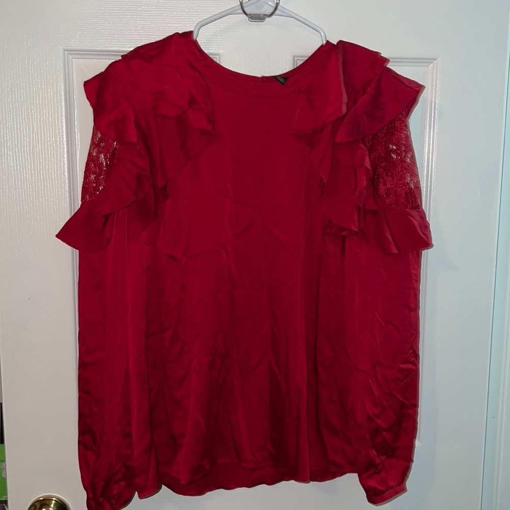 Brand new with rages red long sleeve blouse